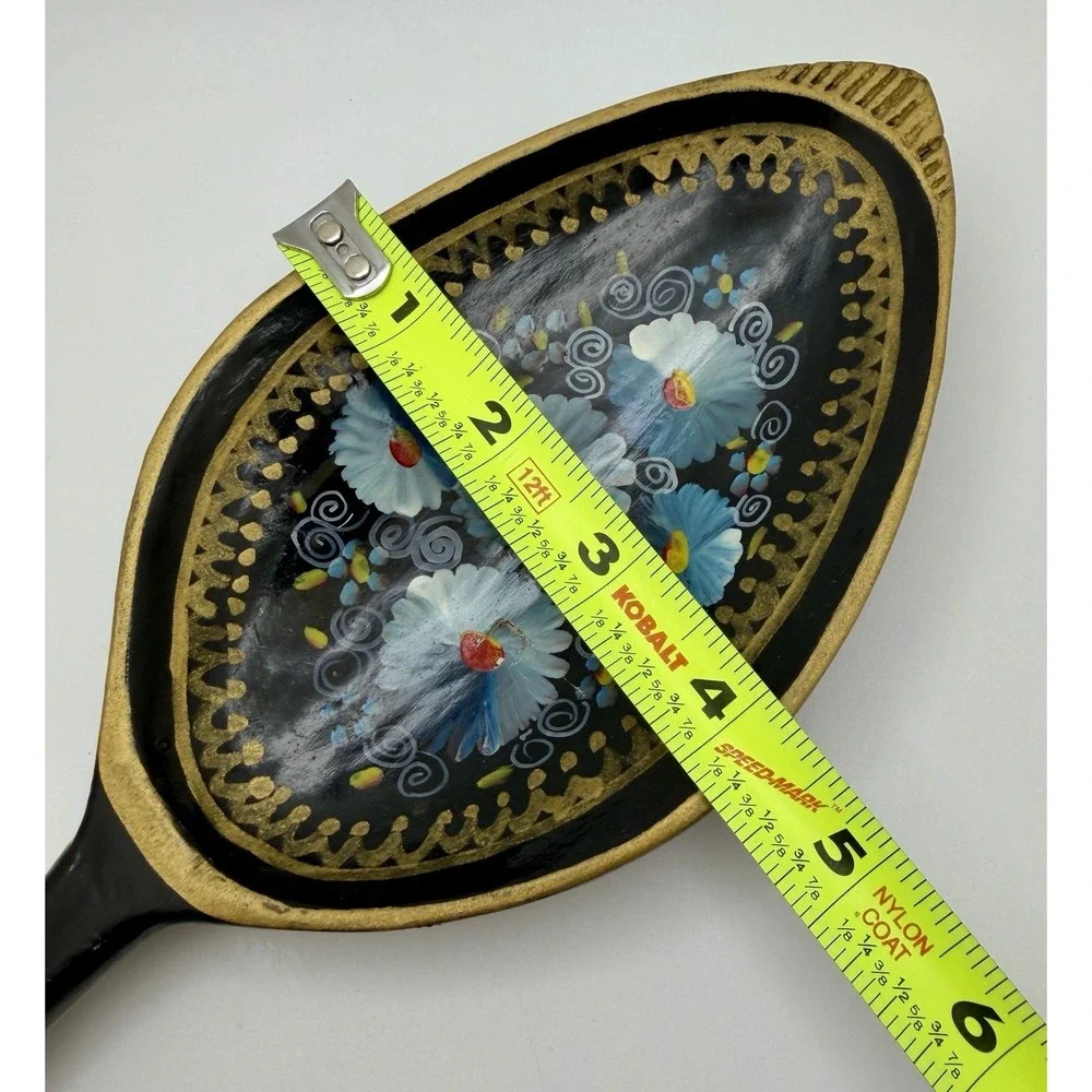 Vintage Russian Handpainted Lacquered Wood Spoon‎ (12